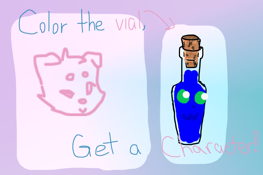 Color in the vial,get a character