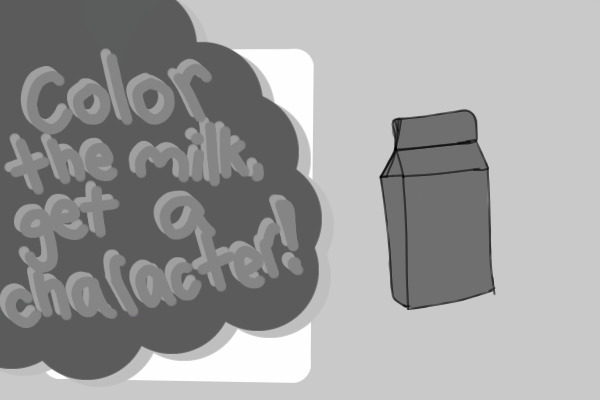 color the milk for a character