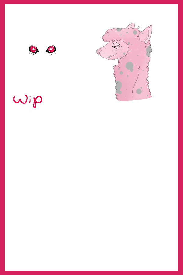 a pink & black alpaca, pixel, ref wip, deets below