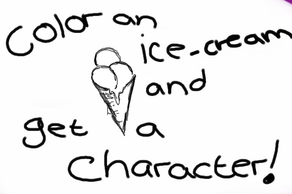 Color an Ice-cream and get a character!
