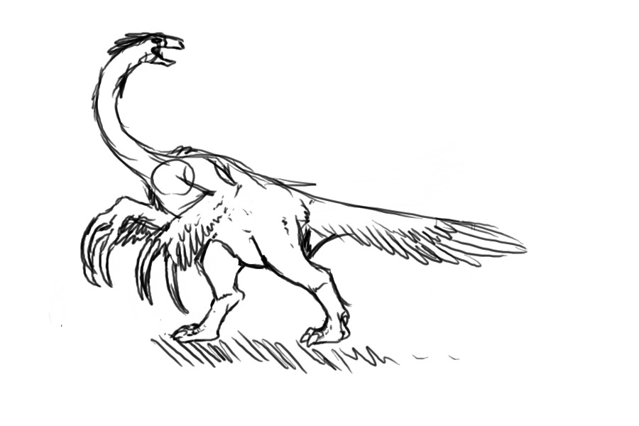 Therizinosaurus sketch.