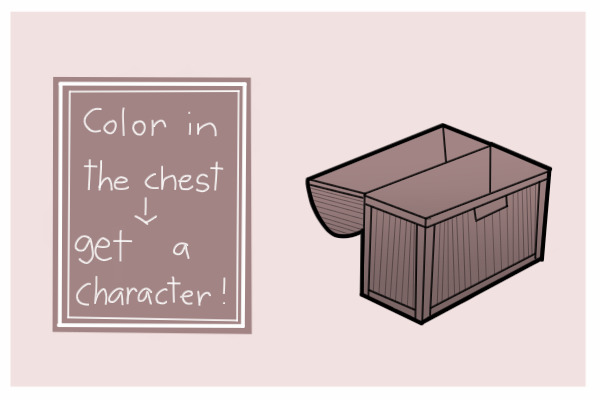 color in the treasure chest & get a character