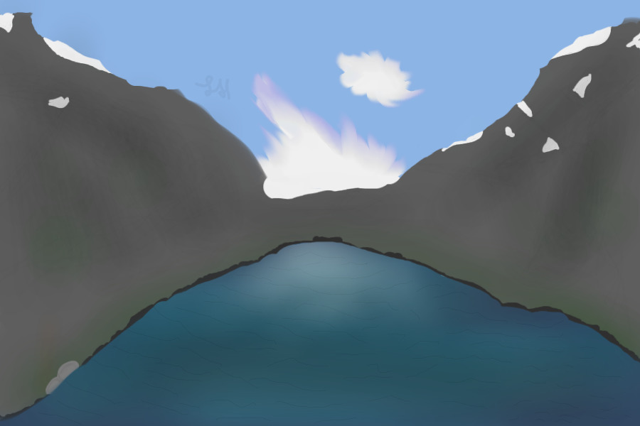 lake by the mountain