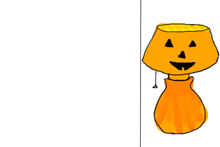 a pumpkin lamp