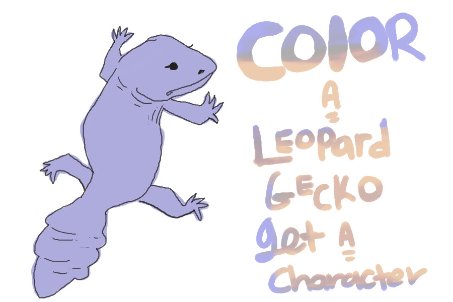 Color a leopard gecko get a character [temp close]