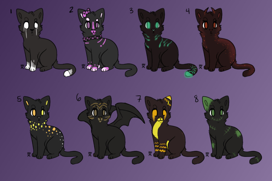 Black Cat Adoptables (3 tokens each!)