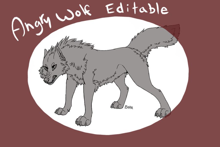 Angry Wolf Editable