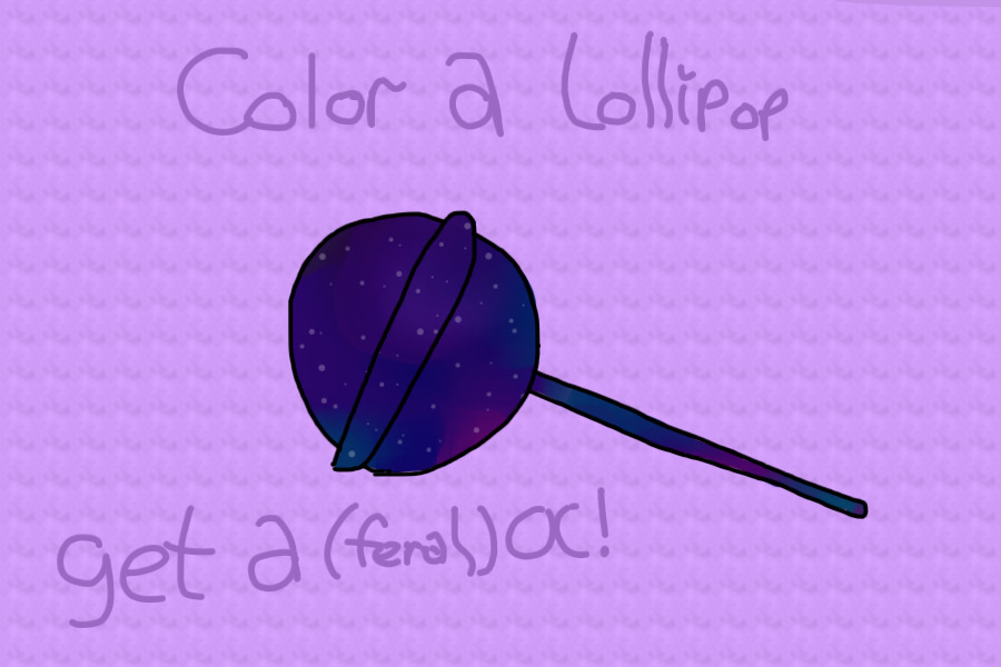 color a lollipop, get a (feral) oc!