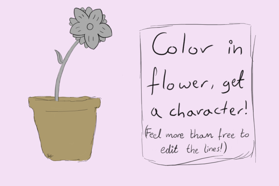 Color In Flower, Get A Character!