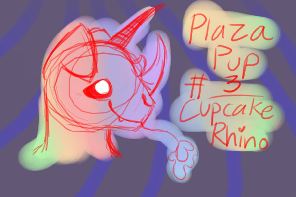 Plaza pup #3 - Cupcake Rhino (off oekaki)