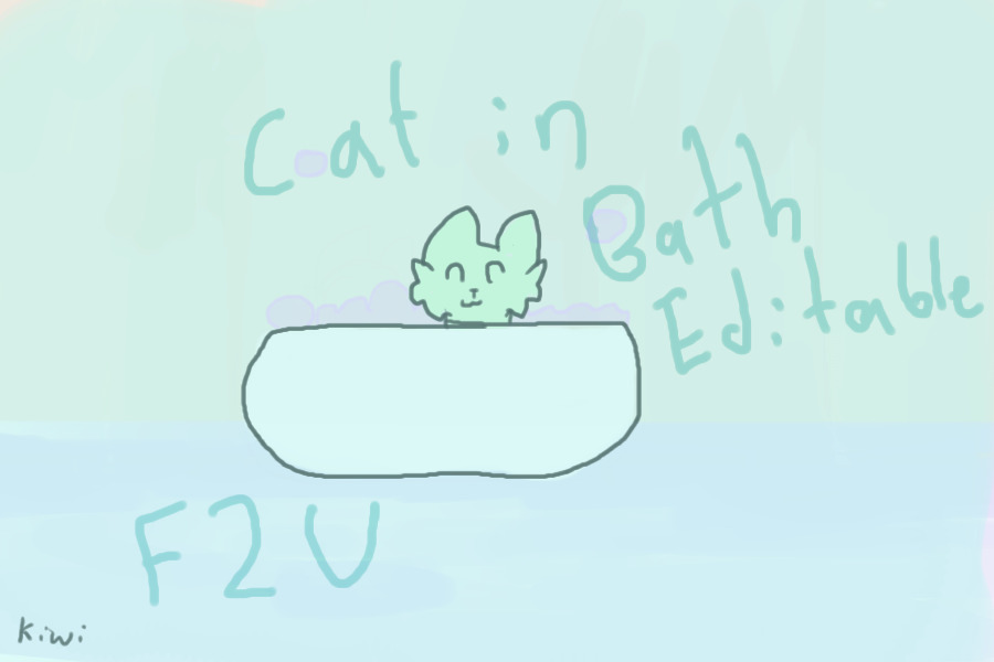 Cat in bath editable