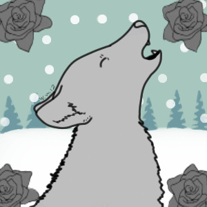 Wolf with roses avatar editable