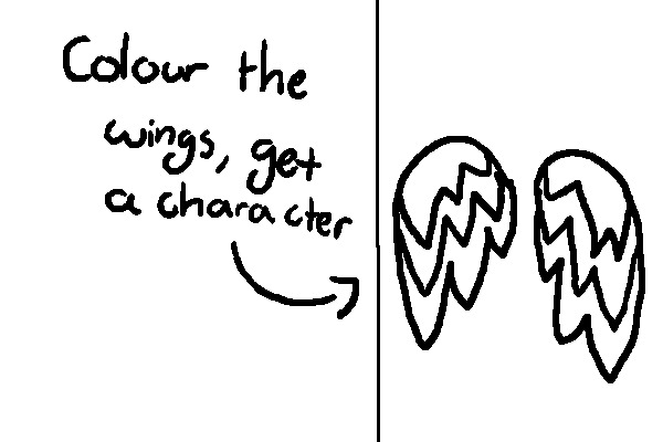 colour the wings, get a chara