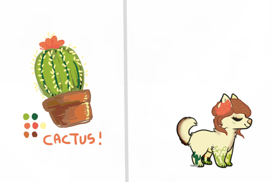 colored cacti pup!