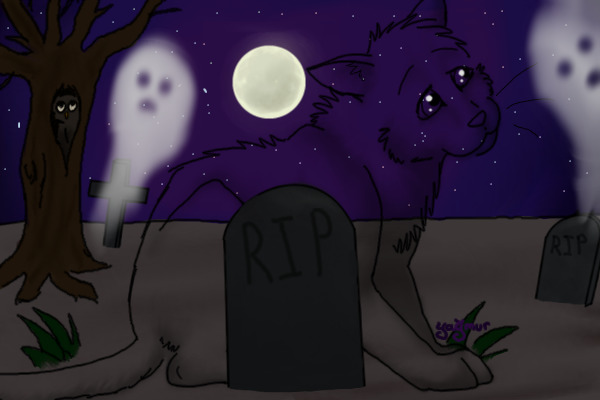 Halloween starclan she-cat, ghoststar