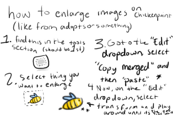 how to enlarge images on chickenpaint