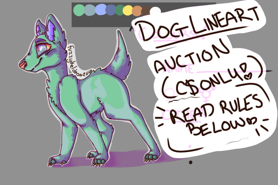 ;;dog lineart auction - OPEN