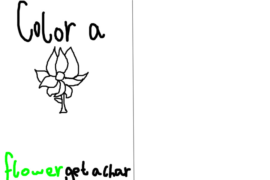 color a flower, get a character! (ONLY 5-10)