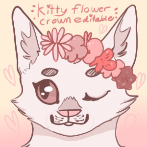 Flower Crown Cat Editable <3