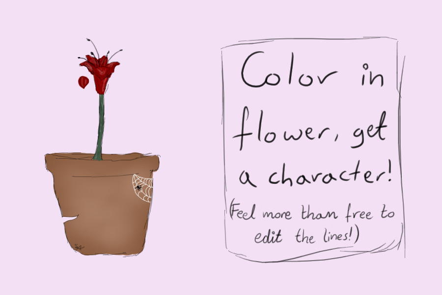 Color the flower; withered and forgotten