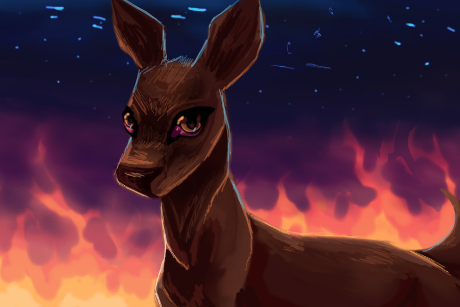 Fire Deer [First Oekaki]