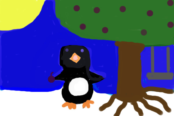 Penguin discovering summer
