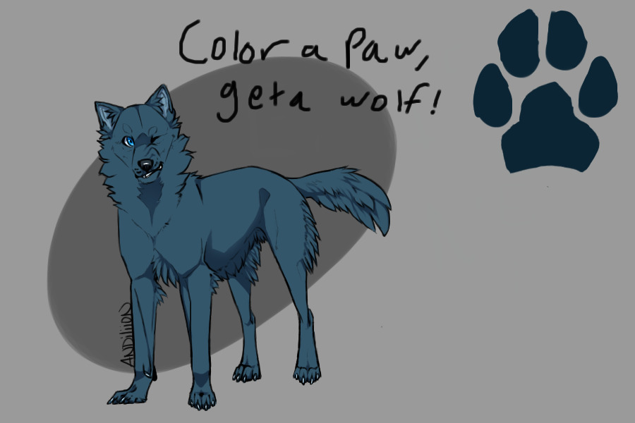 Color the paw, get a dog/wolf! TEMP CLOSE <3