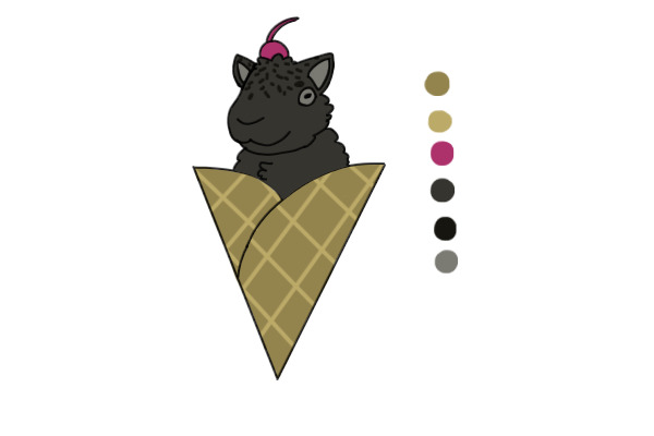 Ice Cream Bud 8 - Black Sesame Sheep (CLOSED)