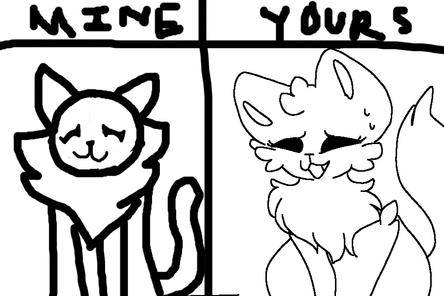 mine/yours drawing - cat