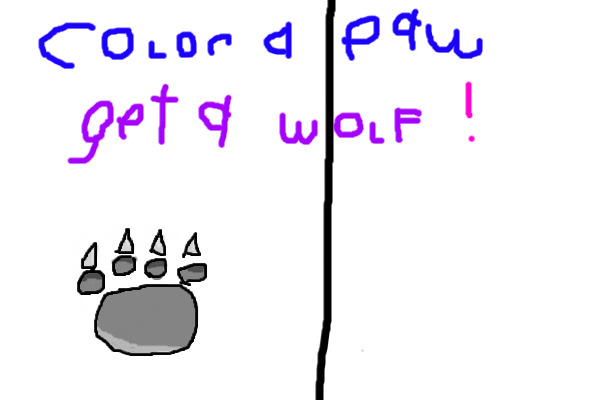 Color a paw for a wolf
