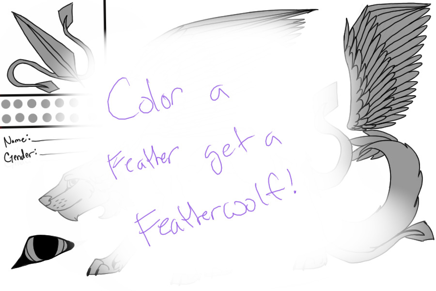 Color a Feather get a Featherwolf!