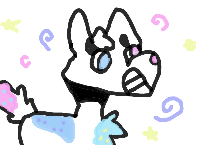 A colorful dog