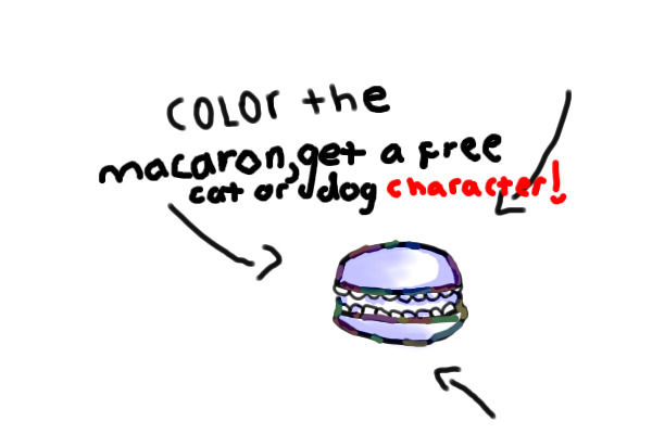 😍Color The Macaron, Get A Free Cat Or Dog Character! 😍