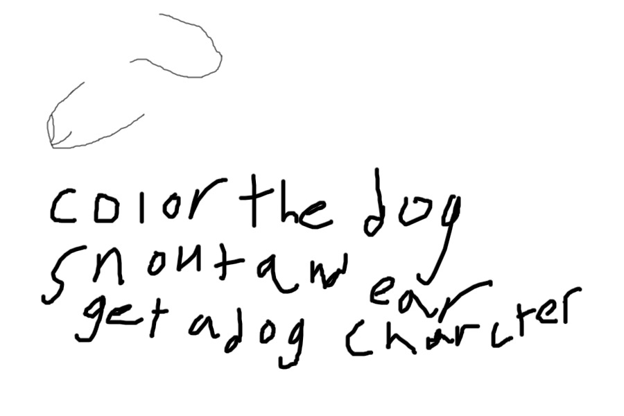 Color the dog snout and ear get a dog character