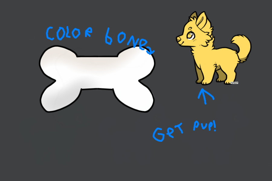 color the bone to get a pup (closed)