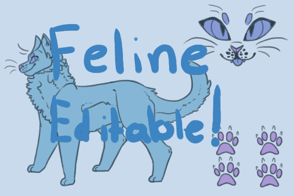 Feline EDITABLE Character reference