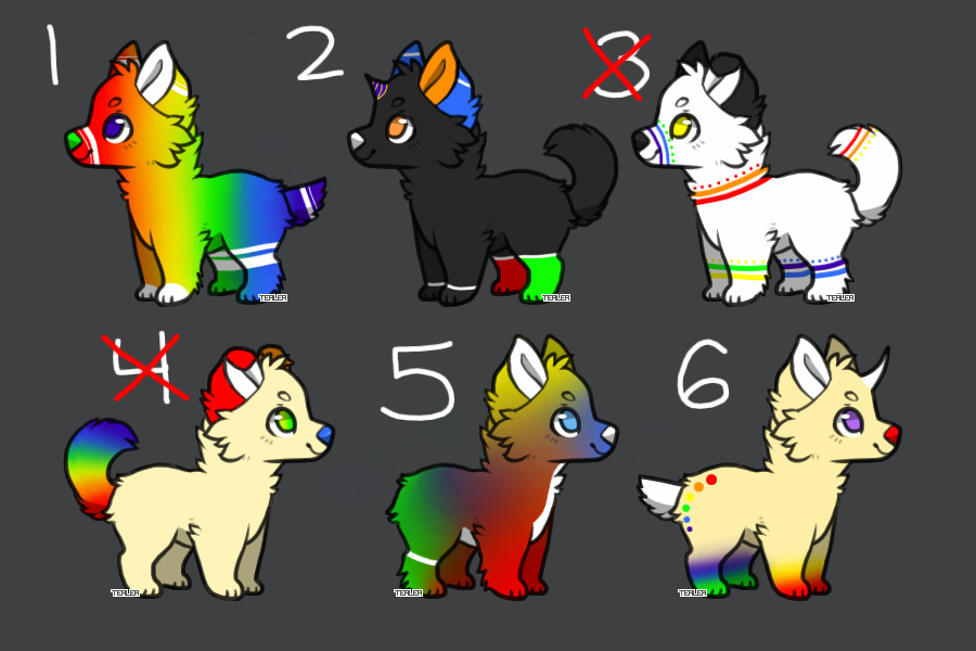 Adoptable Puppos: Rainbow Set