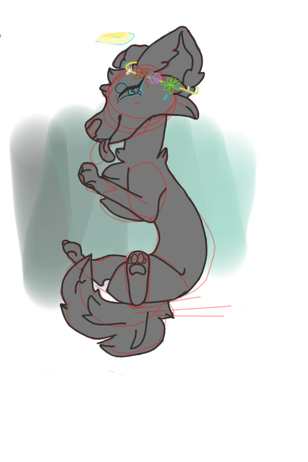 cute sitting/floating dog editable *accessories*