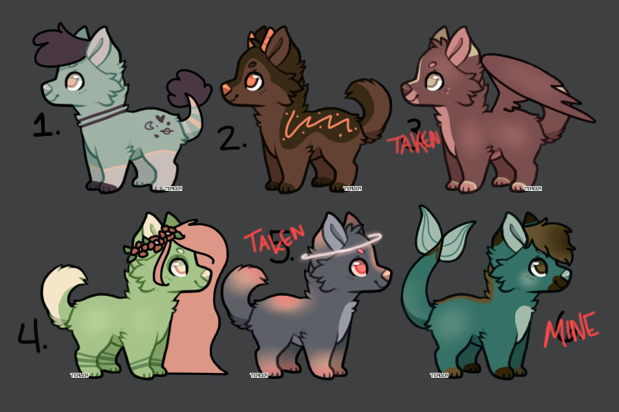 Dog/Wolf Adoptables - Open - 3/6 Available