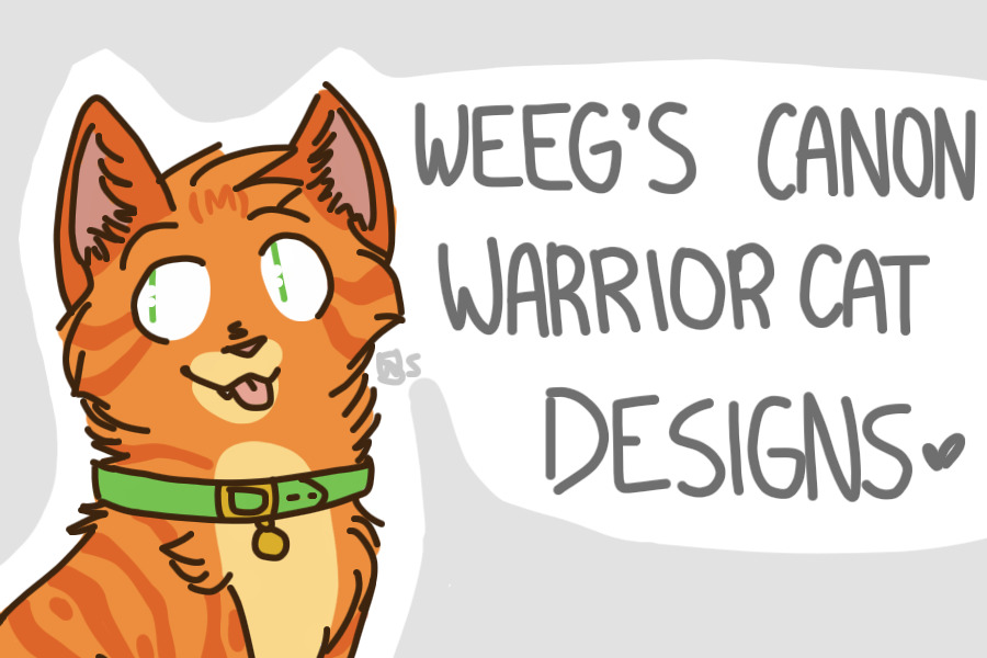 weeg's canon warrior cat designs!