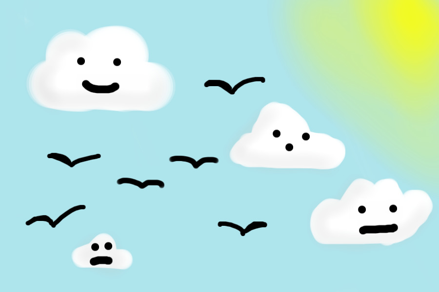 Clouds with faces