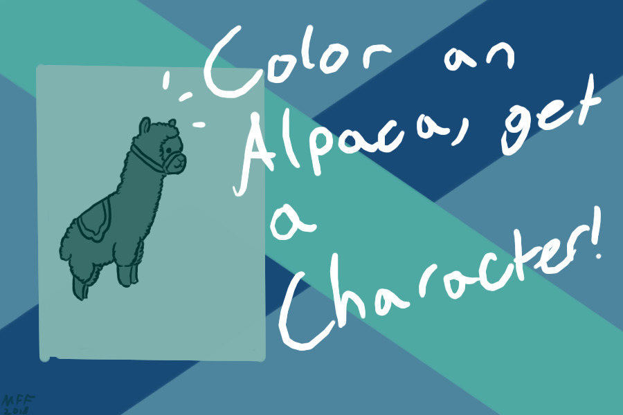 Color an Alpaca, get a character!