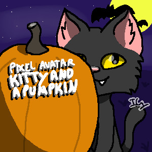 EDITABLE PIXEL || Kitty And a Pumpkin