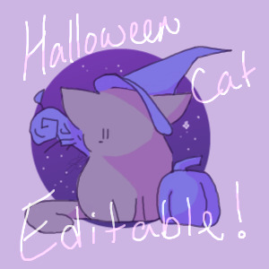 halloween cat editable