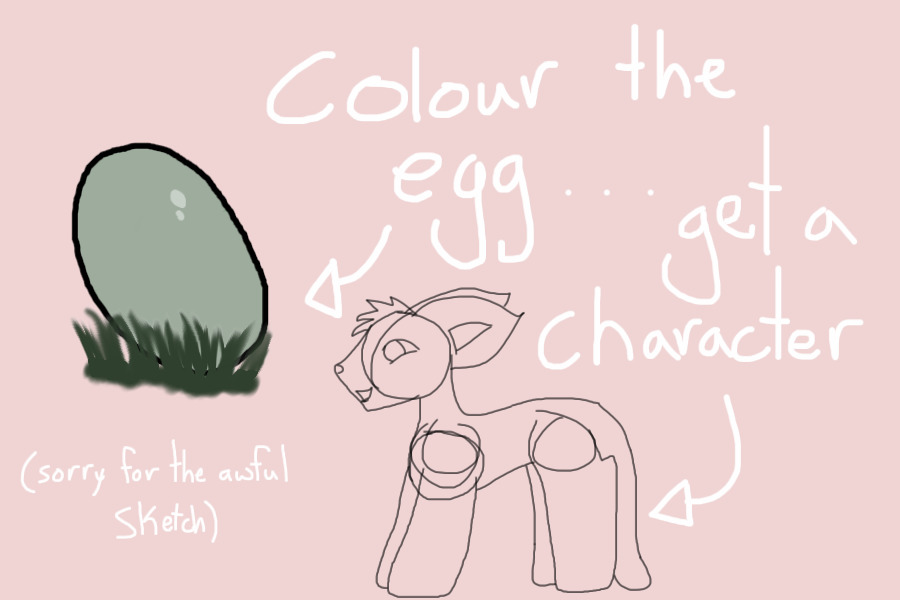 colour the egg, get a character! ; CLOSED