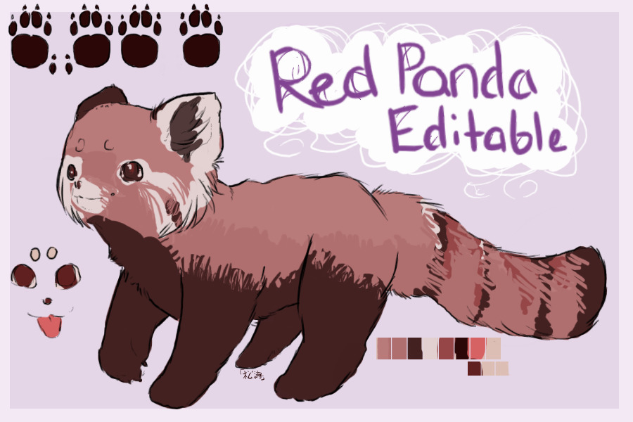 Red Panda Editable