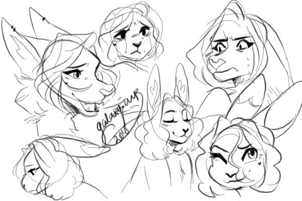 Liz & Sunny expression doodles