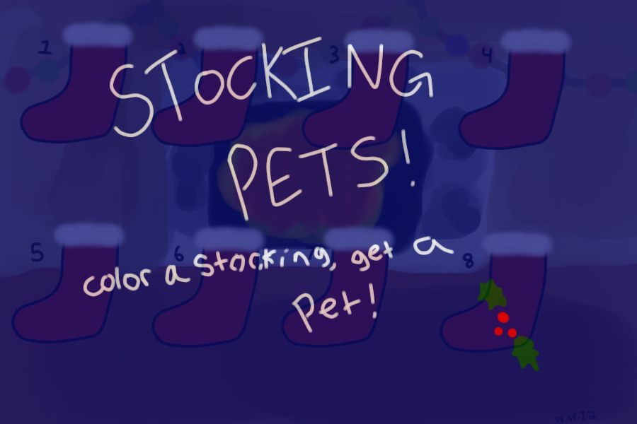 Stocking pets! Color a stocking get a pet!