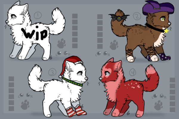 (Holidays themed) Adoptable pups for sale! 3/4 open