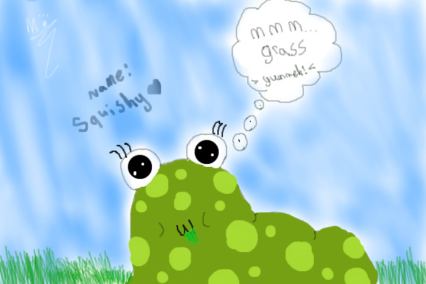 Squishy The Slorg Eating Grass